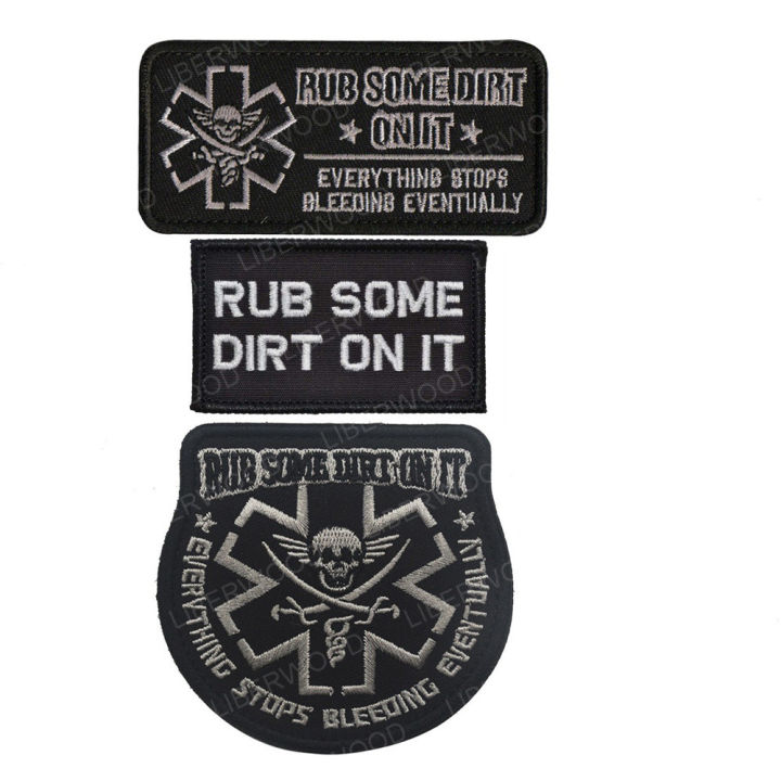 rub-บาง-dirt-on-it-ยุทธวิธีเย็บปักถักร้อย-patch-medic-paramedic-emt-ems-กู้ภัยสัญลักษณ์-applique-hook-loop-ป้าย
