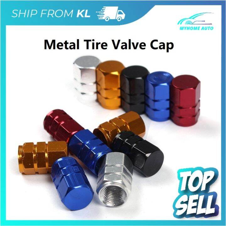 Metal Tire Valve Caps Tyre Tayar for Car Bicycle Motorcycle 1 Set 4