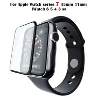 Soft Glass For Apple Watch series 7 45mm 41mm iWatch 6 5 4 3 se 44mm 40mm 42mm 38mm 9D HD Full Film Apple watch Screen Protector Cables