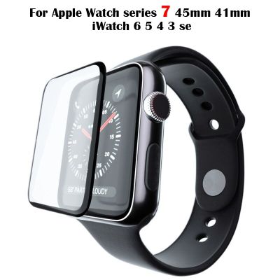 Soft Glass For Apple Watch series 7 45mm 41mm iWatch 6 5 4 3 se 44mm 40mm 42mm 38mm 9D HD Full Film Apple watch Screen Protector Drills Drivers