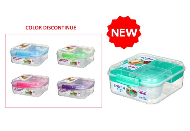 Sistema To Go Bento Cube, 1.25L, Assorted Colours - Drink Bottles &  Lunchboxes