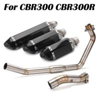 ปลายท่อไอเสียแบบเต็มสำหรับฮอนด้า CBR300 CB300R รถจักรยานยนต์ CB300F ท่อไอเสียเชื่อมต่ออุปกรณ์อัพเกรดท่อกลาง