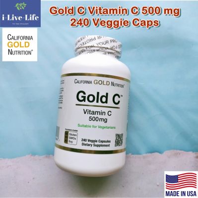 วิตามินซี Gold C Vitamin C 500 mg 240 Veggie Caps California Gold Nutrition