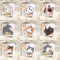 ?Ready Stock? Cute Cat Cartoon Enamel Coffee Cups Love Cat Milk Juice Mugs Cutie Cats Mug Best Gift