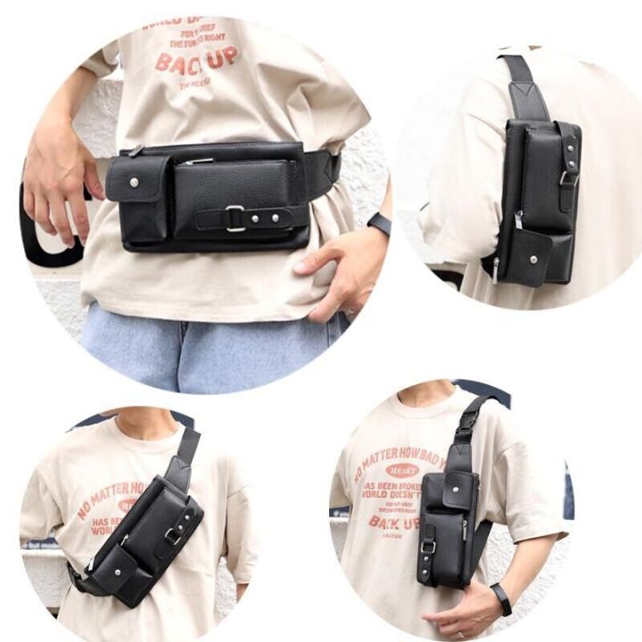 multilayer-shoulder-bag-waterproof-bag-mens-business-bag-black-waist-bag-outdoor-pocket-bag-mens-pu-leather-bag