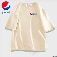 Pepsi กีฬาสันทนาการเยาวชนไคลน์ 5 เสื้อผ้าฝ้าย100 ไซส์ใหญ่แขนสั้นใส่ได้กับทุกชุด T เสื้อเชิ้ตผู้ชายสีฟ้าสดชื่น