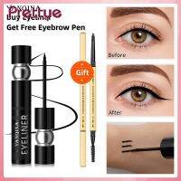 Prettye YANQINA ปากกาอายไลเนอร์ของเหลวที่กันน้ำ【แถมฟรีปากกาเขียนคิ้ว】กันเหงื่อแห้งเร็วไม่เปื้อนไม่ซีดจางกันน้ำยาวนานอายไลเนอร์ของเหลวที่กันน้ำอายไลน์เนอร์