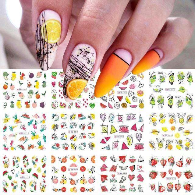 12pcs-flower-leaves-decals-plant-geometric-sliders-nail-stickers-for-manicure-nail-art-decoration-transfer-water-stickers