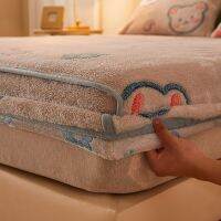 [Hot K] ผ้าคลุมผ้าคลุมแบบพอดียางยืดผ้าสักหลาดแบบยืดหยุ่นหนา,Sprei Bed Cover ผ้าปูที่นอนขนาดควีนคิงไซส์