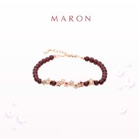 MARON✨ สร้อยข้อมือดาวนพเก้า (โซ่เงิน)  X อัญมณีมงคล โกเมน เสริมดวงประจำวัน | My Nine Lucky Stars Chain Bracelet with Red Garnet เงินแท้ พลอยแท้ ชุบทองชมพู Rose Gold