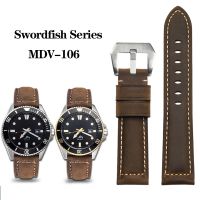 20Mm 22Mm Crazy Horse Kulit Buram Watch Band untuk Casio Swordfish MDV-106/107 EFR-303L/304 MDV106 Tali Gelang Khaki Brown