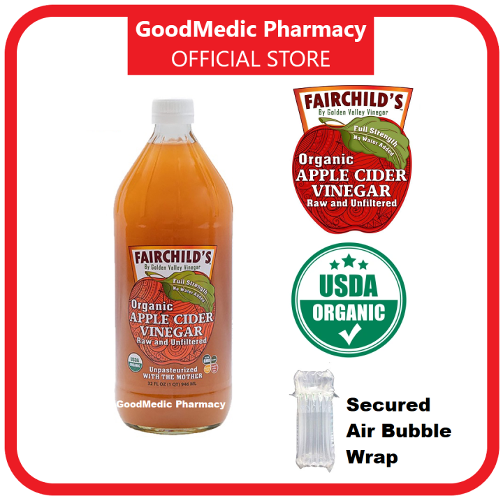 Fairchild's Organic Apple Cider Vinegar ( 946ml ) Unpasteurized with
