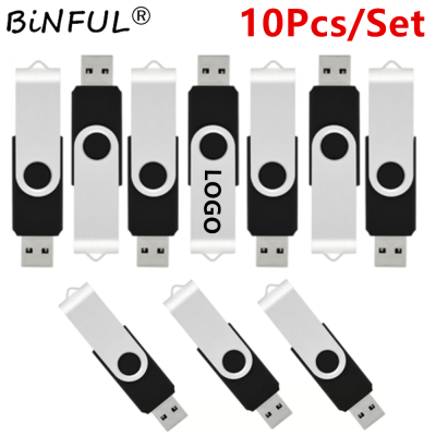 Binfu 10PCS USB Flash Drives Metal Pendrive 512MB 1GB 2GB 4GB 8GB 16GB 32GB 64GB Flash Disk Cle USB 2.0 Memory Stick for PC logo