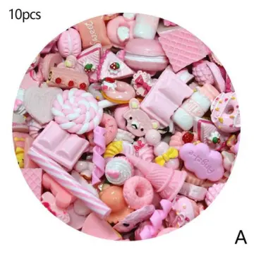 10pcs DIY Lizun Slime Supplies Accessories Phone Case Decoration for Slime  Filler Miniature Resin Cake Fruits Candy Chocolate 