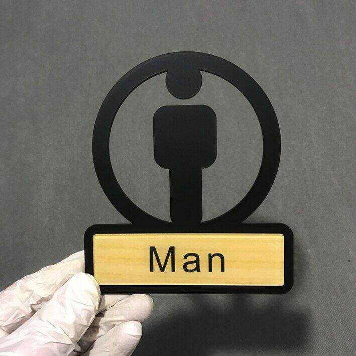 Number Toilet Door Sign Wc House Bathroom Signage Men Women Wall