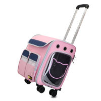 Wheel Carrier Dog Cat Travel Transport Bag Rolling Luggage Backpack Travel Tote Trolley Bags for Dogs Stroller Drop Ship