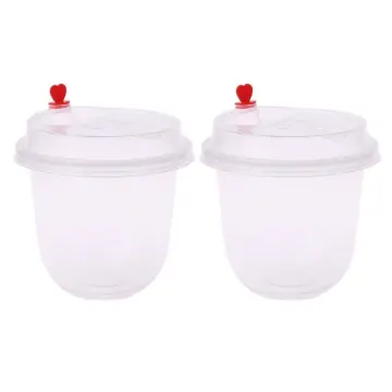 Bcloud 12Pcs Clear Slime Storage Round Plastic Box Container Foam Ball Cups  with Lids