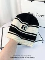 Han edition tide letters white hat children fashion female striped cashmere knitted cap earmuffs fall and winter cold cap