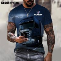 2023 NEWTractor รถบรรทุก3D พิมพ์เสื้อยืดผู้ชาย O-Neck แขนสั้น Unisex แฟชั่น Casual Heavy Truck Streetwear Tee Tops