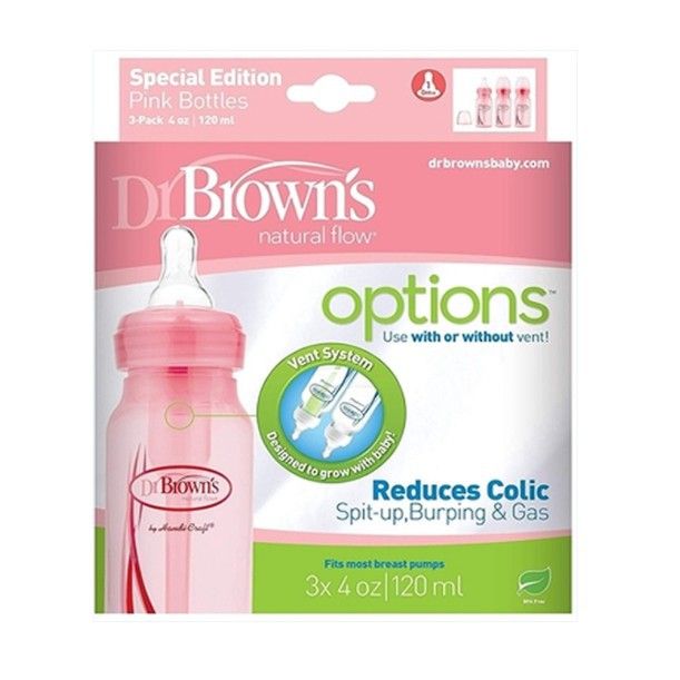 usa-ขวดนม-dr-browns-ลดโคลิค-รุ่น-options-plus-4-oz-สีชมพู-สีใส-dr-brown-anti-colic