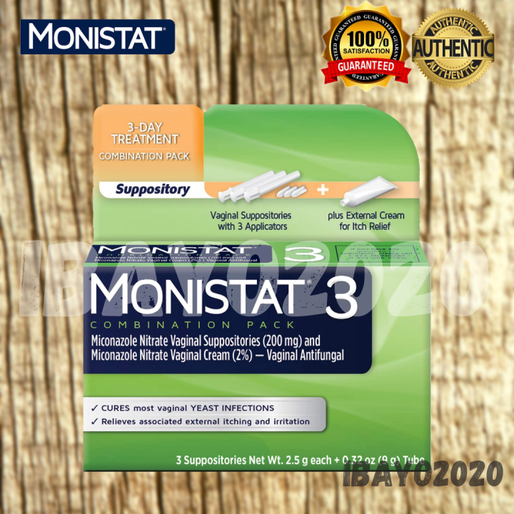 MONISTAT 3 DOSE YEAST INFECTION TREATMENT 7 PIECE SET SUPPOSITORIES AND