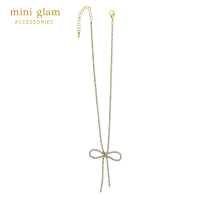 Miniglam Bow Tie Crystal Short Necklace สร้อยคอโชคเกอร์คริสตัลรูปโบว์สีทอง