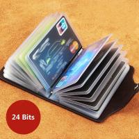 【CW】24 Bits Credit Card Holder Business Bank Card Pocket PVC Large Capacity Card Cash Storage Clip Organizer Case Wallet Cardholder