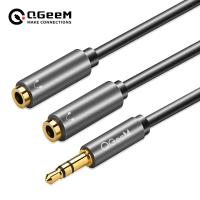 【YF】 QGeeM Earphone Extension Cable Jack 3.5mm Audio Male to 2 Female Aux cable Headphone Splitter for iPhone Samsung S9 PC P20