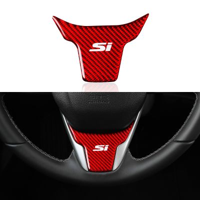 Car Steering Wheel Trim Decals Carbon Fiber Sticker For Honda Civic 10Th Gen 2016 2017 2018 2019 2020 2021 Interior Accessories