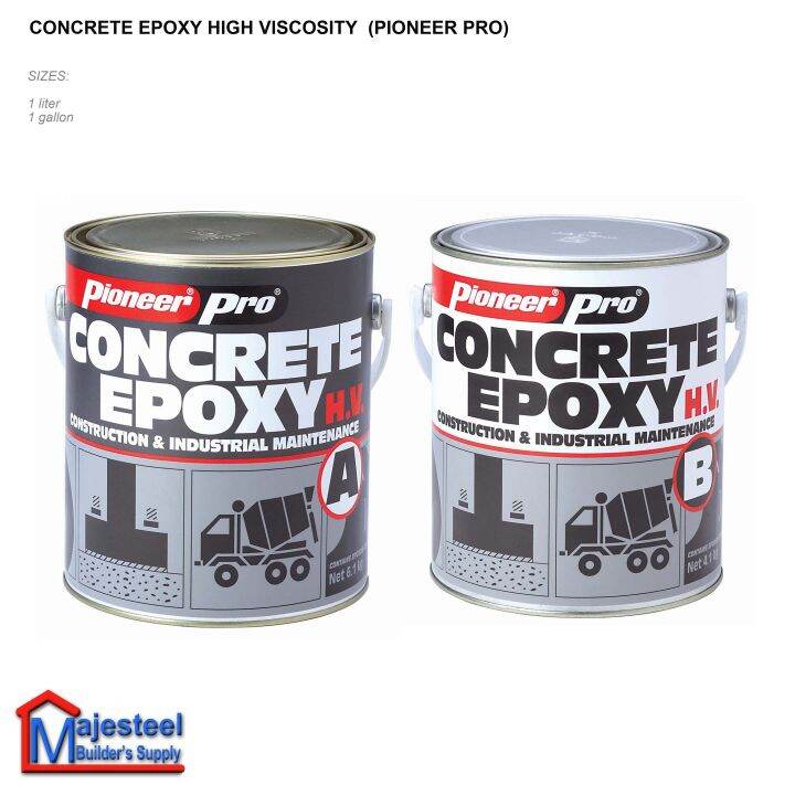 Pioneer Pro Concrete Epoxy 4LITERS SET A&B High Viscosity Construction & Industrial Maintenance