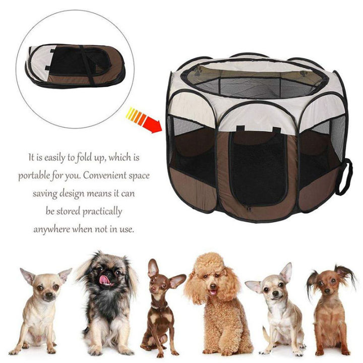 portable-cage-folding-tent-dog-house-outdoor-dog-cage-playpen-cats-kennel-dogs-house-octagon-cage-for-indoor-playpen