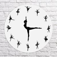 Charming Ballerina Wall Clock Baby Girl Nursery Decor Ballet Dancer Modern Wall Clock Ballet Dancing Girl Needle Hand Wall Wat