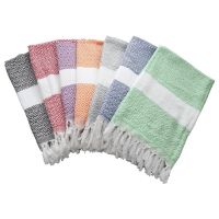 hotx 【cw】 Turkish Camping Shawl Tassel Tapestry  Soft Terry Striped Adult Beach 100x180cm