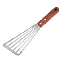 Fish Turner Spatula Fish Flipper Slotted Spatulas Stainless Steel Nonstick Wooden Handle Beefsteak Shovel For Grilling Flipping Frying Dumpling Meat Turning Egg Fish efficient