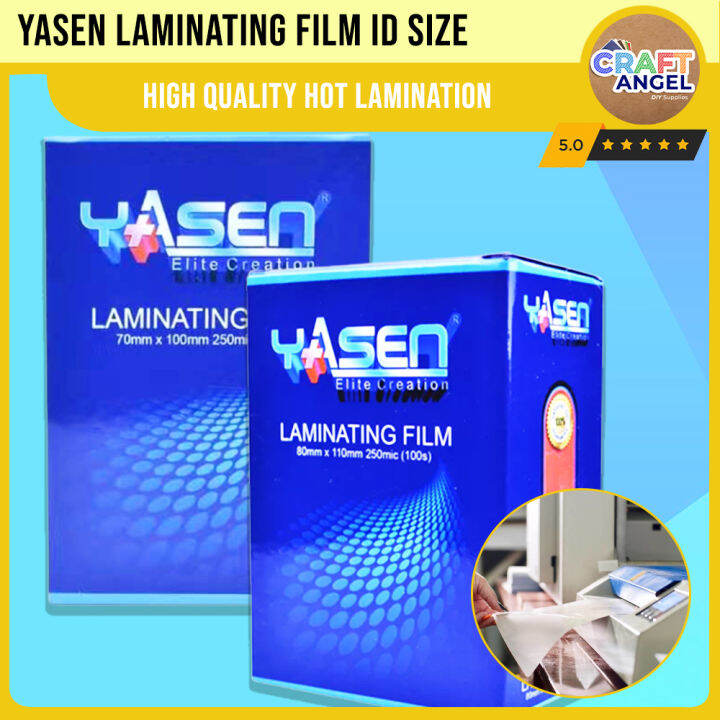 (1 Box) Yasen Laminating Film ID Size 100 Sheets 125 / 250 Microns High