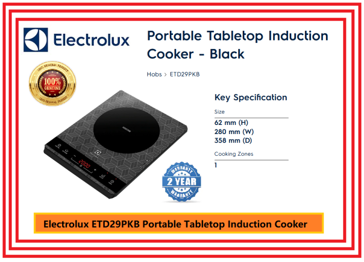 [8 AUGUST SALE] Electrolux Portable Induction Cooker ETD29PKB Lazada
