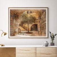 2023 ✌□☫ Jewish Kotel Wall Painting Art Prints Jerusalem Old City Pedestrian Street Abstract Painting Canvas Poster Decor Judaica Gift