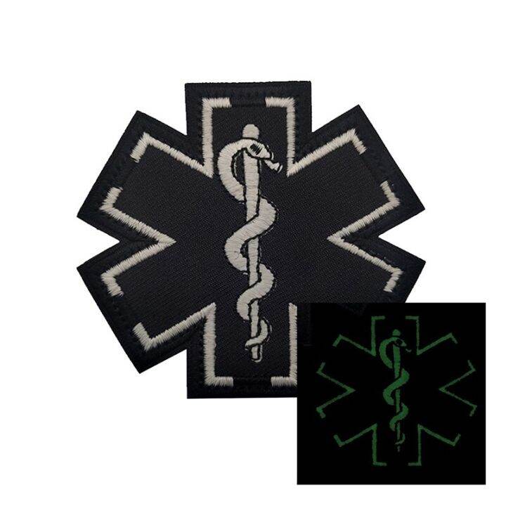 star-of-life-embroidery-patches-rescue-medical-save-lives-paramedic-badge-armband-tactical-army-military-cloth-stickers-adhesives-tape