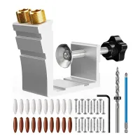 Pocket Hole Jig Kit, Pocket Hole Drill Guide Jig Set for 15° Angled Holes, for Woodworking Angle Drilling Holes