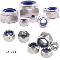 1 25Pcs M2 M2.5 M3 M4 M5 M6 M8 M10 M12 M14 M16 M18 M20 M24 304 Stainless Steel Nylon Self locking Hex Nuts Locknut Slip Lock Nut