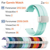 Zenia สายนาฬิกาซิลิโคนคุณภาพสูง18มม. 22มม. สำหรับ Garmin Forerunner 265 265S 255 255S Music Venu 2 2S Vivoactive 4 4S Vivomove 3S Rey Captain Marvel First Avenger Forerunner265 Forerunner265S Venu2 Venu2S อุปกรณ์กีฬาอัจฉริยะ