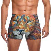 Lion Swimming Trunks Pencil Art  Colored Cartoon Training Custom Swim Shorts Stay-in-Shape Plus Size Men Swimsuit Swimwear