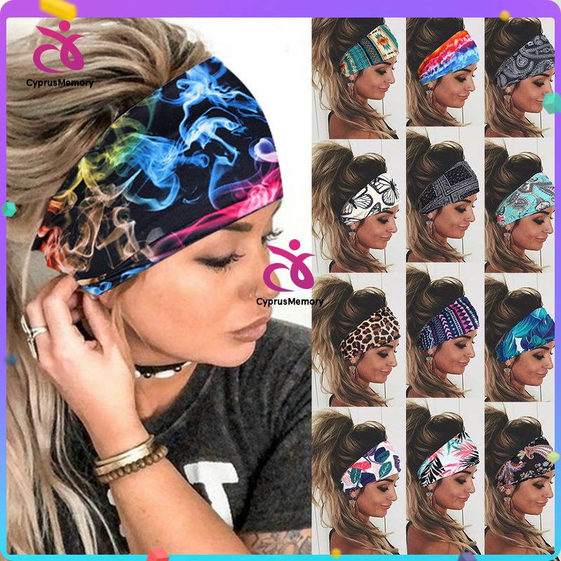 Sethain Boho Headband Elastic Bandeau Stretchy Bandana Yoga Hairband Sport Head BandFor Women and Girls 6 pack