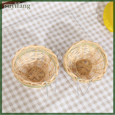 ruyifang 6pcs handmade Bamboo BIRD breeding Nest Bed for parakeet คานารีฟินช์กลืน