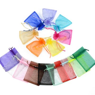 hot【DT】 25/50pcs lot Colorful Drawstring Organza Small Pouches Jewelry Wedding