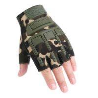 [COD] Foreign trade mens and womens half-finger fingerless training mountaineering non-slip free soldier camouflage outdoor sports