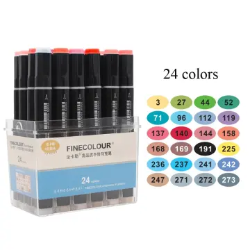 Hero Colored Double Heads Oily Marker Pens 12/24 Colors Paint