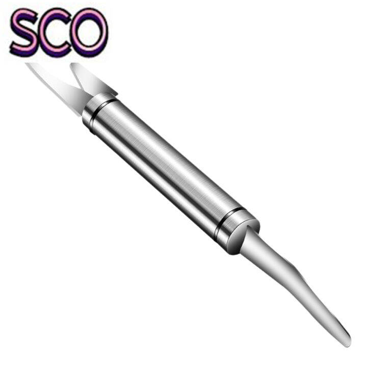 sco-เครื่องมือทำครัวสแตนเลสเครื่องขูดเกล็ดปลาและสายกุ้งได้หลากหลายฟังก์ชันเครื่องปอกเปลือกกุ้งรวดเร็ว