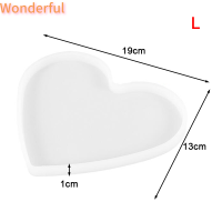 ?【Lowest price】Wonderful Heart Shape Coaster ซิลิโคนแม่พิมพ์ DIY เครื่องประดับถาดเทียนผู้ถือ UV เรซิ่นแม่พิมพ์