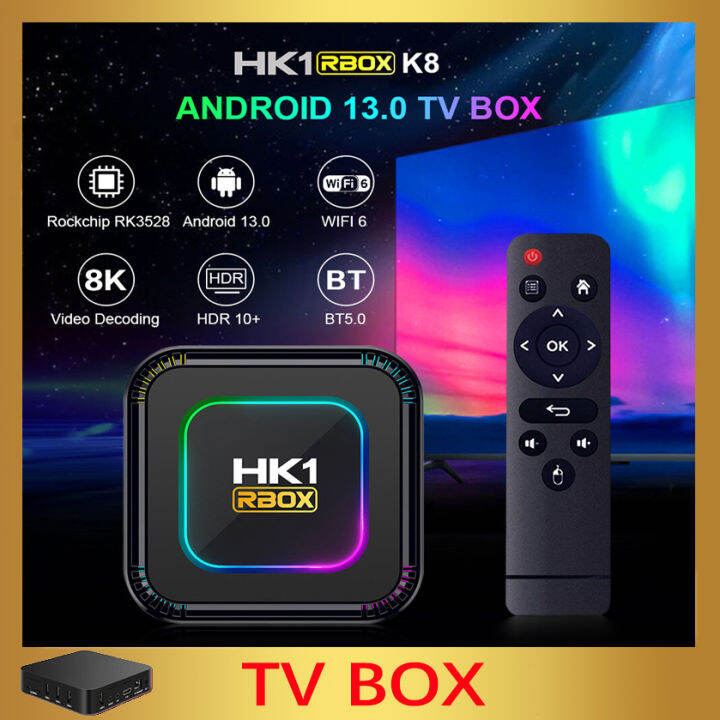 สุดยอดกล่องแอนดรอยด์ทีวี 8K รุ่นใหม่ปี 2023 Android Tv Box Hk1 Rbox K8  แรม4Gb/32Gb Amlogic ใหม่ Rk3528 Android 13.0 + แอพฟรีทีวี ละคร เพลง ซีรีส์  อื่นๆอีกมากมาย | Lazada.Co.Th